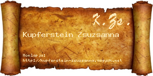 Kupferstein Zsuzsanna névjegykártya